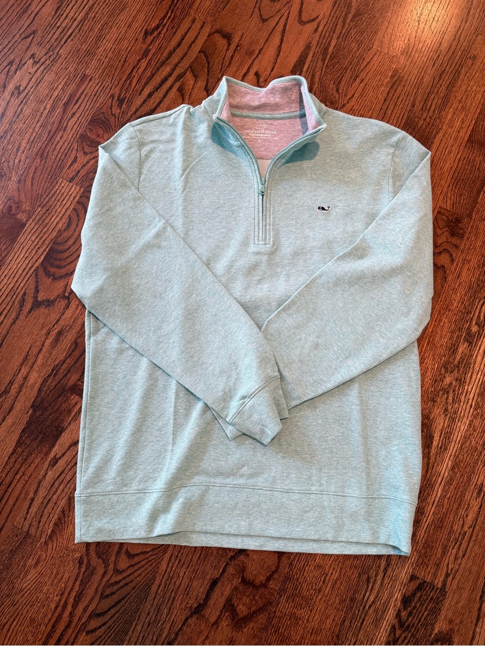Vineyard Vines Men's Light Seafoam Quarter-Zip Pullover